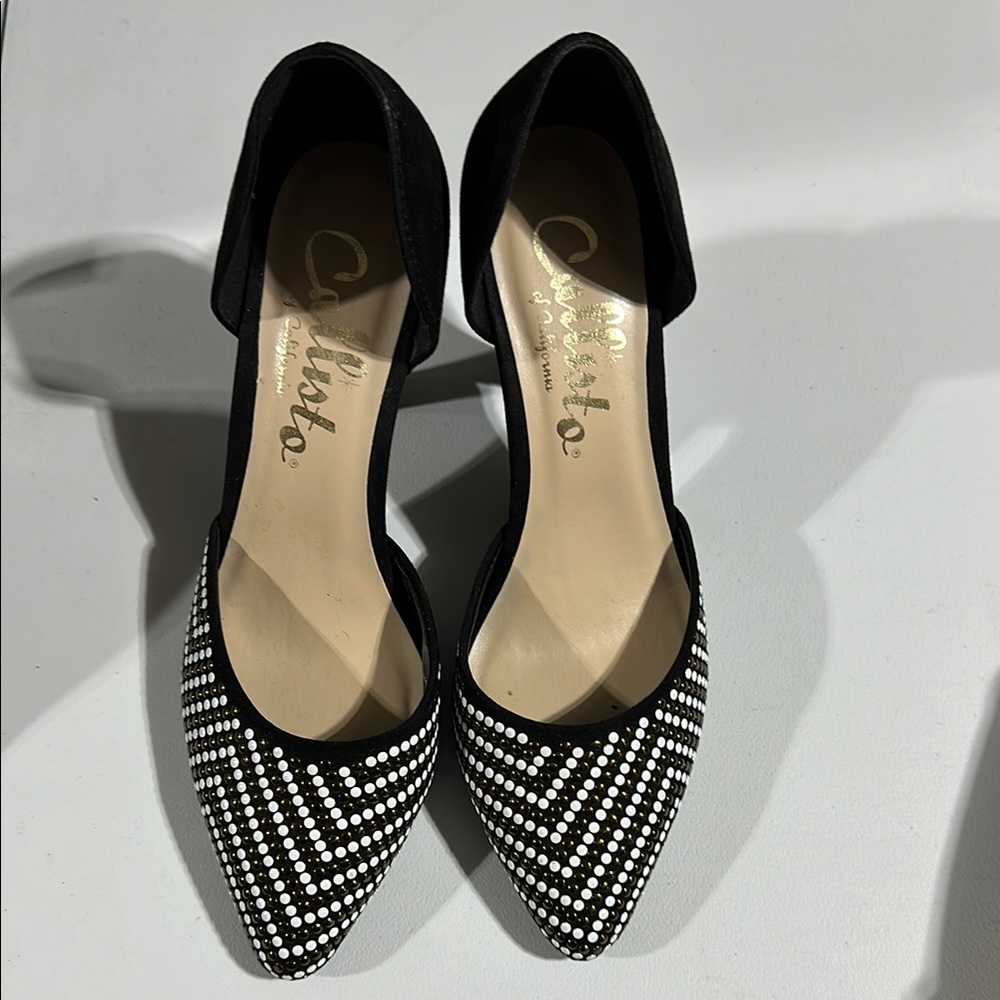 Callisto Black and White Women's Shoes